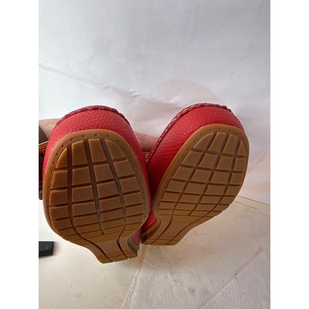 Kordal Red Pebbled Leather Penny Loafers Womens 9.5 Moccasins Slip On. Brand NEW - Picture 7 of 11